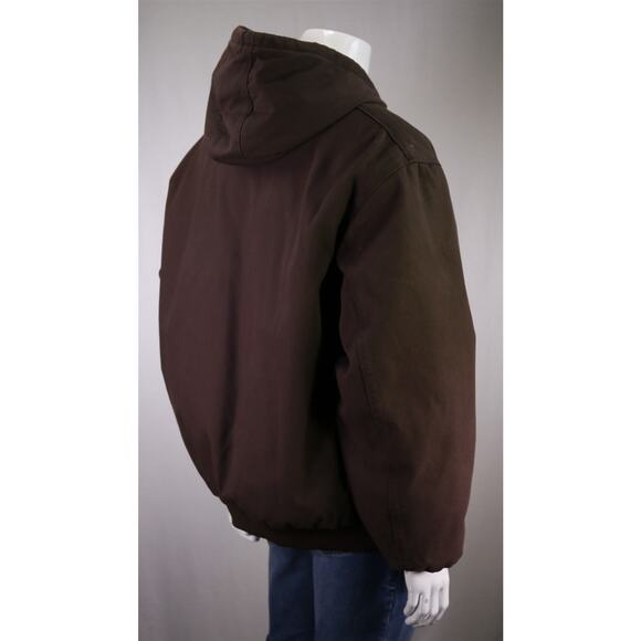 Carhartt Mens J280 DK8 Brown Washed Duck Active Quilt Lined Hooded Jacket 2XL - Picture 7 of 9